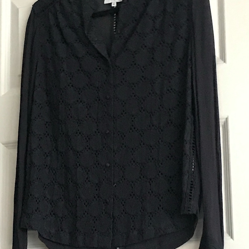 Noa Noa (EU boutique) navy top with lace front